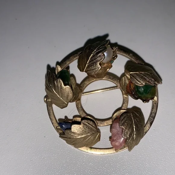 Sarah Coventry rare vintage precious stones brooch - Picture 1 of 7